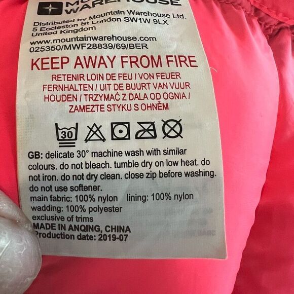 Mountain Warehouse Purple/Pink Hooded Full Zip Puffer Coat size 13 years - Picture 8 of 8